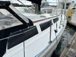 The S2 9.2's moderate, conventionally modern lines have helped it avoid the dated look that plagues many boats from the late 1970s. Arthur Edmunds' design features short overhangs, a relatively flat sheer and pleasing proportions. Photo courtesy of Boats.com