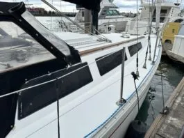 The S2 9.2's moderate, conventionally modern lines have helped it avoid the dated look that plagues many boats from the late 1970s. Arthur Edmunds' design features short overhangs, a relatively flat sheer and pleasing proportions. Photo courtesy of Boats.com