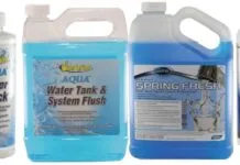 Keeping Water Clean and Fresh The stable residual and low aluminum corrosion rates make Clean Tabs Puriclean (far right) the PS Best Choice among tank sanitizing chemicals. Our Best Choice among tank freshening and disinfection chemicals are the Mega Tabs (far left).