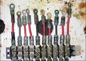 0710-wirecorrosionIMG_4645 After six months, protection from the anti-corrosion sprays had worn off, but some greases still worked.