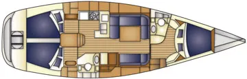 Dufour 44 interior layout. 