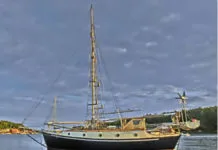 Mounting an SSB Antenna on a Gaff-rig boat