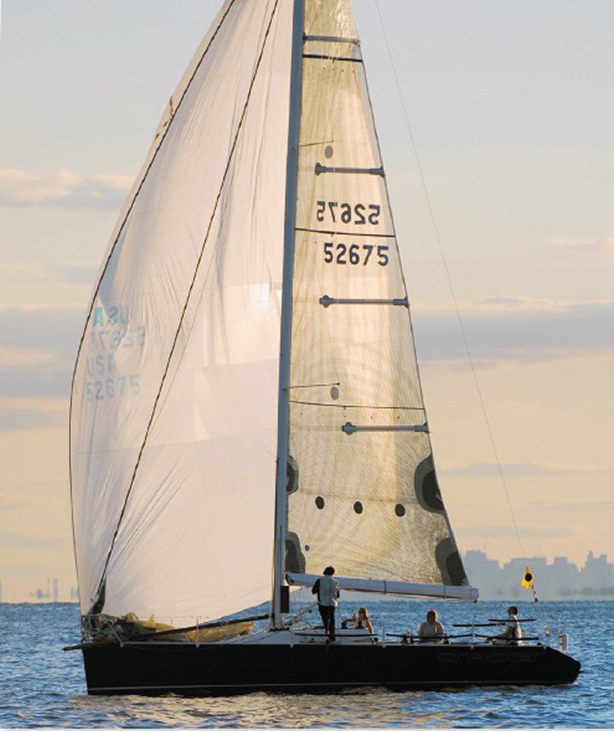 Performance in light air is a key differentiator between hull types. This vessel’s easily driven hull form and high-tech laminate sails allow it to maintain boat speed even in lighter breezes—conditions where heavier, under-canvased cruising boats might be forced to turn on the engine. (Photo/ Ralph Naranjo)