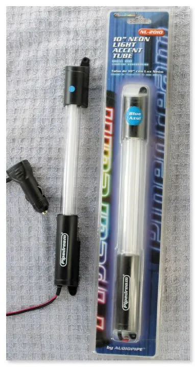 China-made blue light with a 12-volt plug