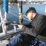 Nikwax Rope Proof was a top pick in our review of after-market line treatments. Dyneema lines also resist freezing.