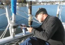 Nikwax Rope Proof was a top pick in our review of after-market line treatments. Dyneema lines also resist freezing.