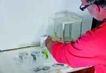 We placed standard samples of aluminum, steel and brass in a separate container of each solution to measure corrosion over time. The samples were weighed to the nearest milligram before testing began, and then at two hour intervals.