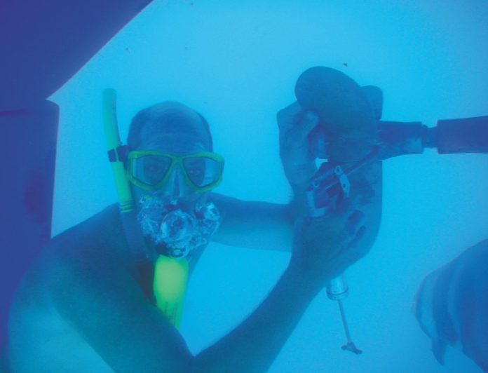 You don't need to keep a full-size SCUBA tank onboard for underwater emergencies. Mini SCUBA tanks like this Spare Air don't take up much storage space, and offer sailors the ability to dive on an anchor or work on the prop longer than you'd be able to with snorkel alone.