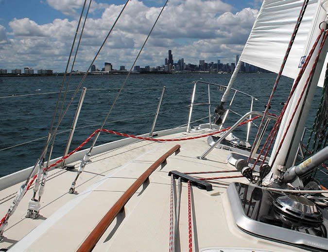 Ericson 34’s fiberglass-bonded hull-to-deck