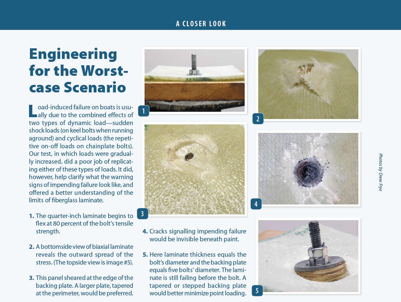 Through-bolting Fiberglass:  An Inquiry into Failure Modes