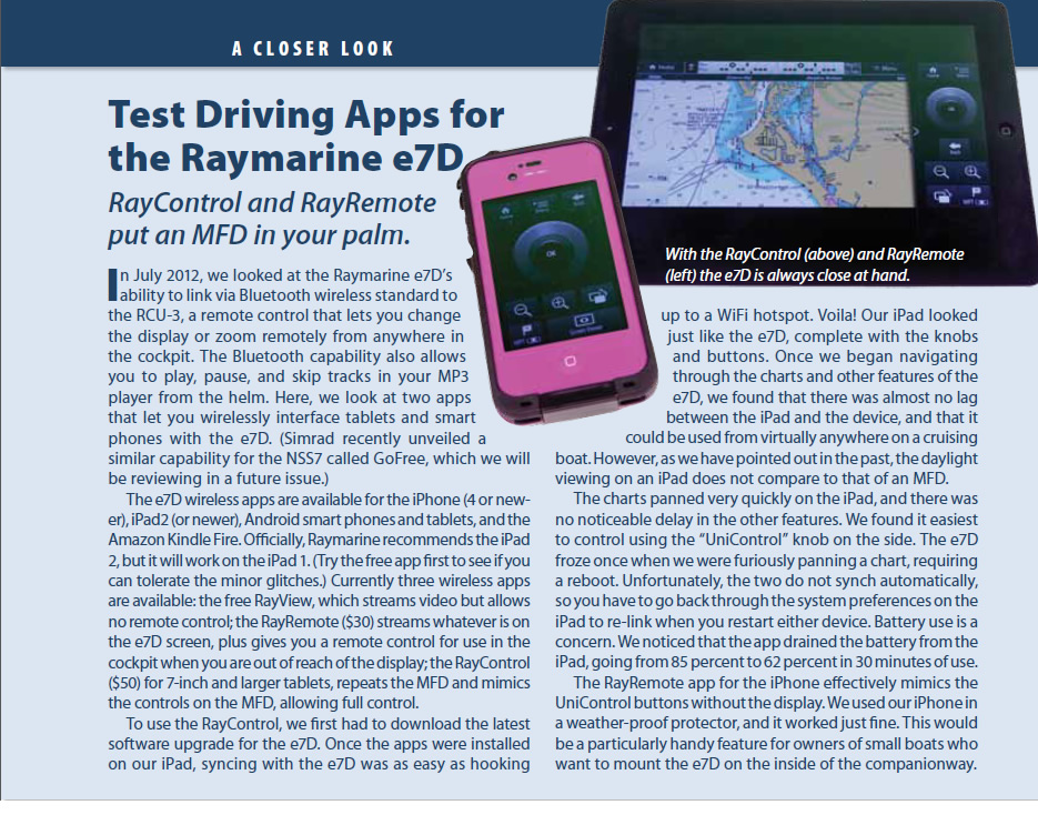 Touchscreen plotter-sounder test: Simrad NSS7 vs. Raymarine e7D