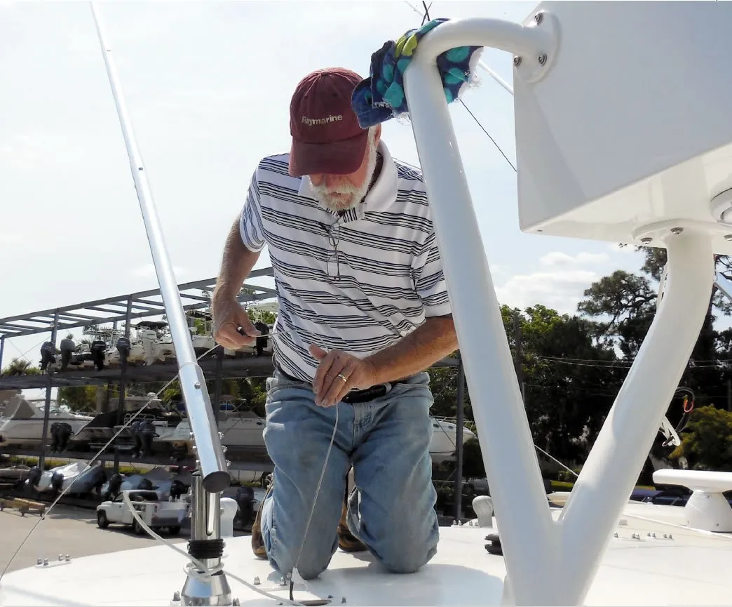 Placing a fish tape. 