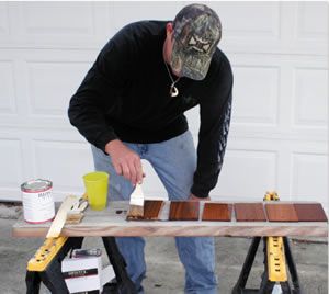 Exterior wood finish test panels