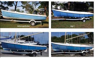 he test boat was taped off in seven sections