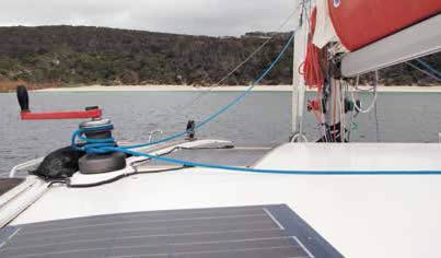 coachroof-mounted flexible solar panels