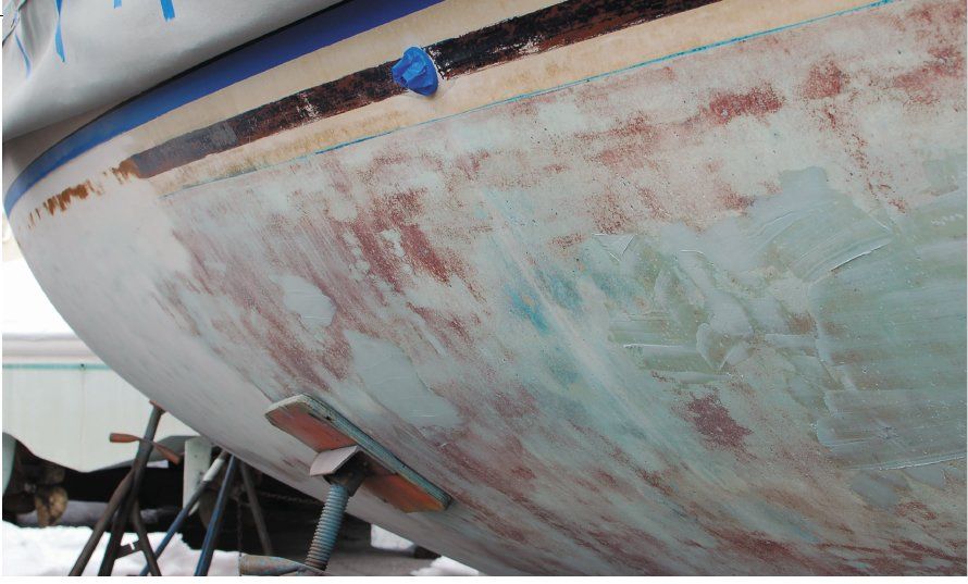 old paint on boat
