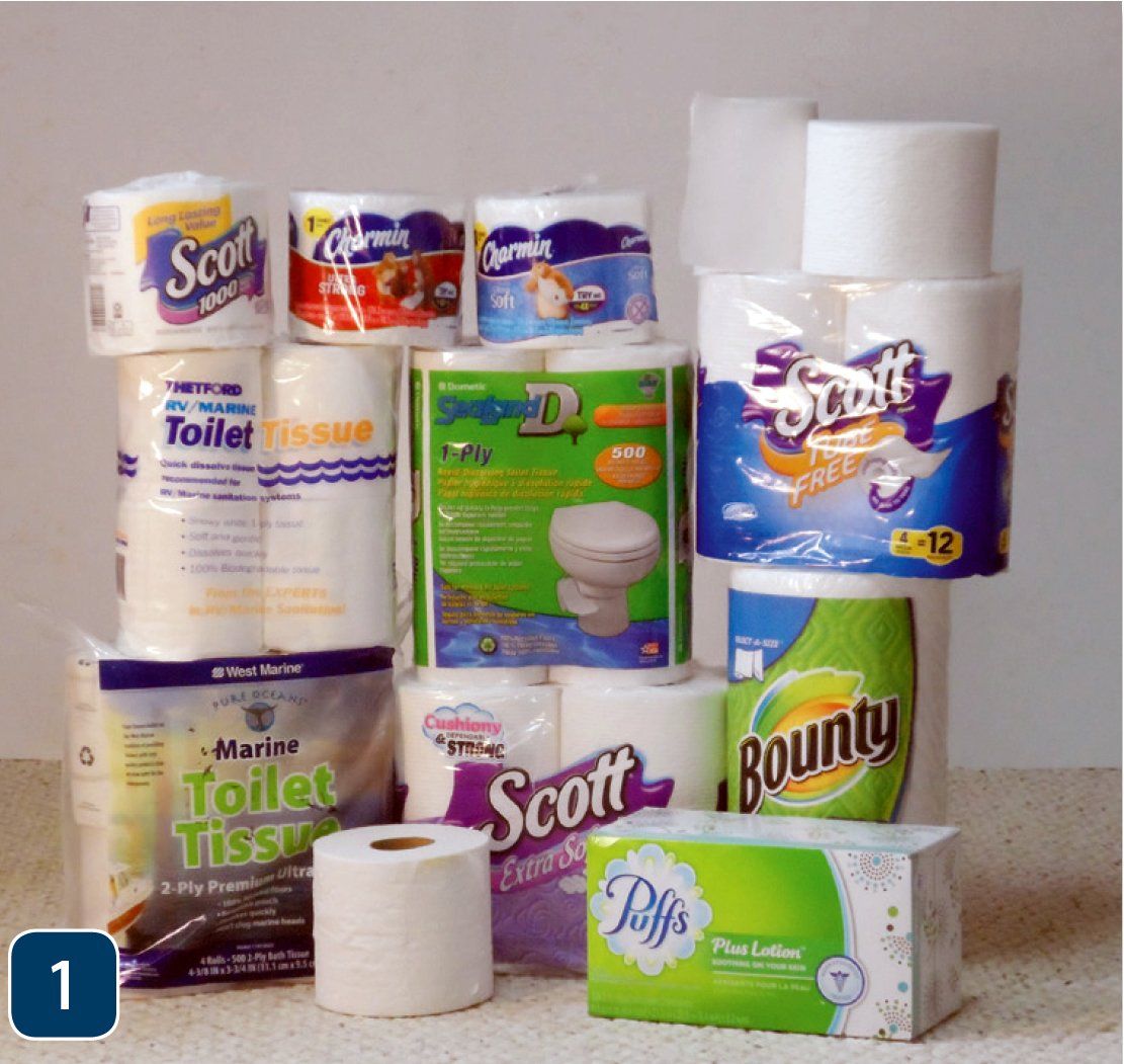 Marine toilet paper test