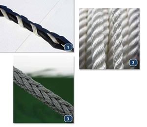 Snubber types: 1. A common rubber snubber intertwined with braided line offers limited elasticity. 2. Three-strand nylon is common, but heat buildup is a concern. 3. Multiplait compares with three-strand in terms of elasticity, but it is easier to handle.