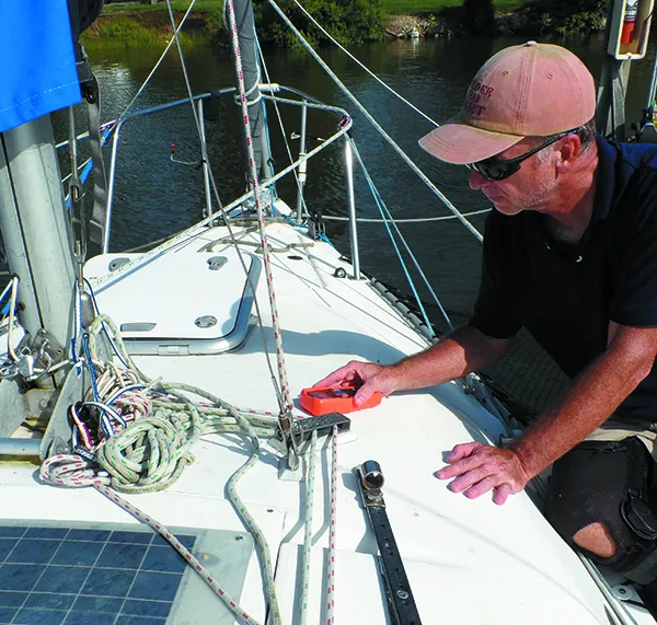 1. Surveying deck prior to rebedding project. It's good to know what you are getting yourself into