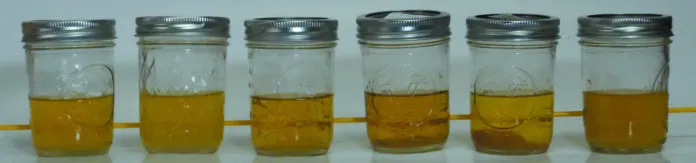 1. urine treaments. L-R, none, sugar, vinegar, citric acid, CLR, Nilodor The performance our the urine odor suppressing additives surprised our testers. Here are samples two days after treatment. 1. urine treaments. Left to right: none, sugar, vinegar, citric acid, CLR, Nilodor.