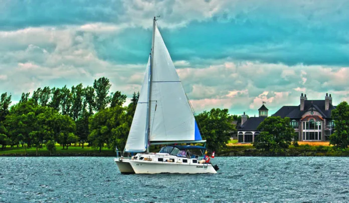 island cat under sail