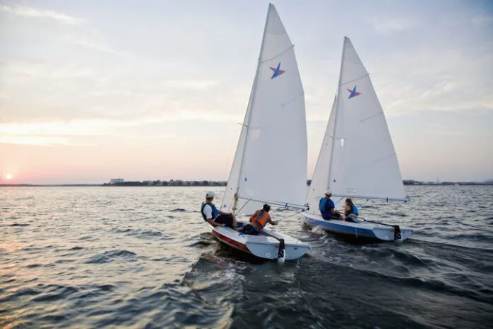 Two Vanguard 15 Sailboats in a Friendly Sunset Race Entry-Level Sailboats eBook from Practical Sailor