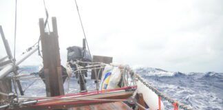 During an Atlantic crossing in 2015, Super Storm Sandy hit us about two days out from Tenerife and lasted almost a month with winds between 30 and 40 knots plus big seas. (Photo/ Roland Stockham)