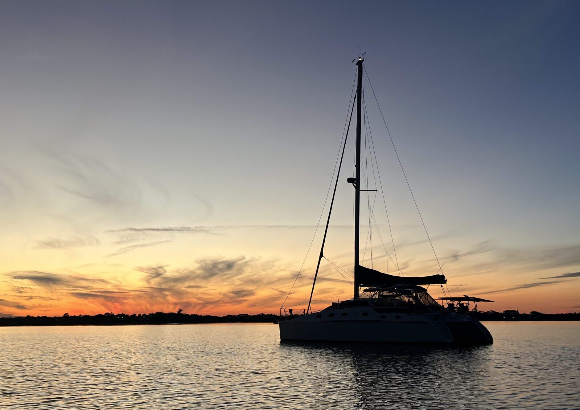 Serene solo stay in an anchorage north of St Augustine. It was free to anchor and also had free dinghy dock access on the east side of the channel by the pier. (Photo/ Alex Jasper)