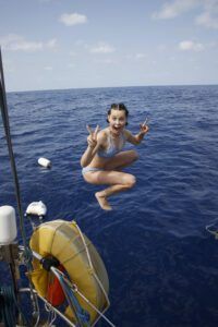A special moment, swimming in the middle of the Atlantic. (Photo/ Leszek Wolnik)