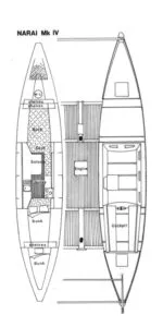 Narai Mk IV plan view. Courtesy Wharram Designs.