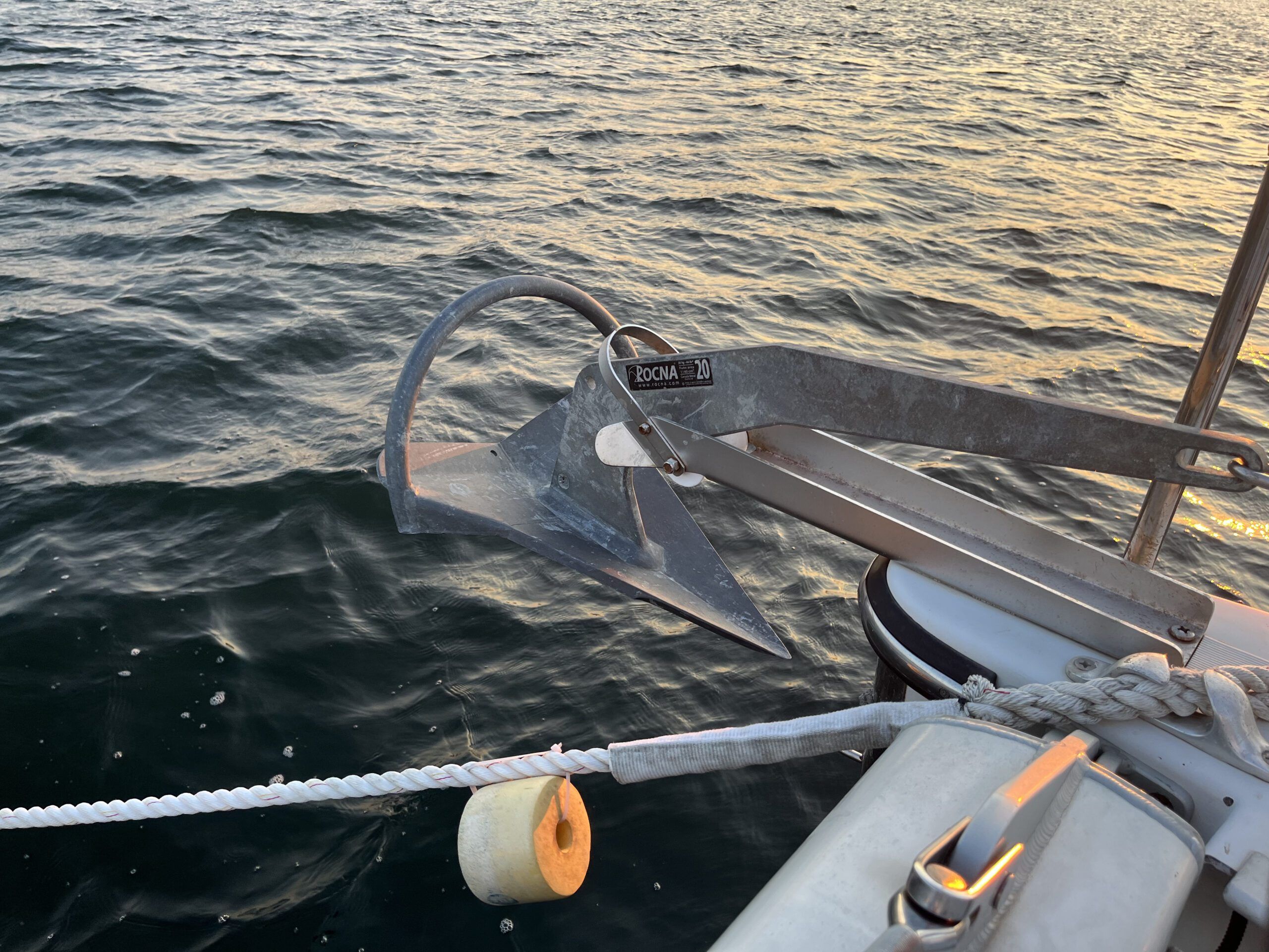 The author's beloved Rocna anchor and windlass were key pieces of equipment for singlehanding the ICW. (Photo/ Alex Jasper)