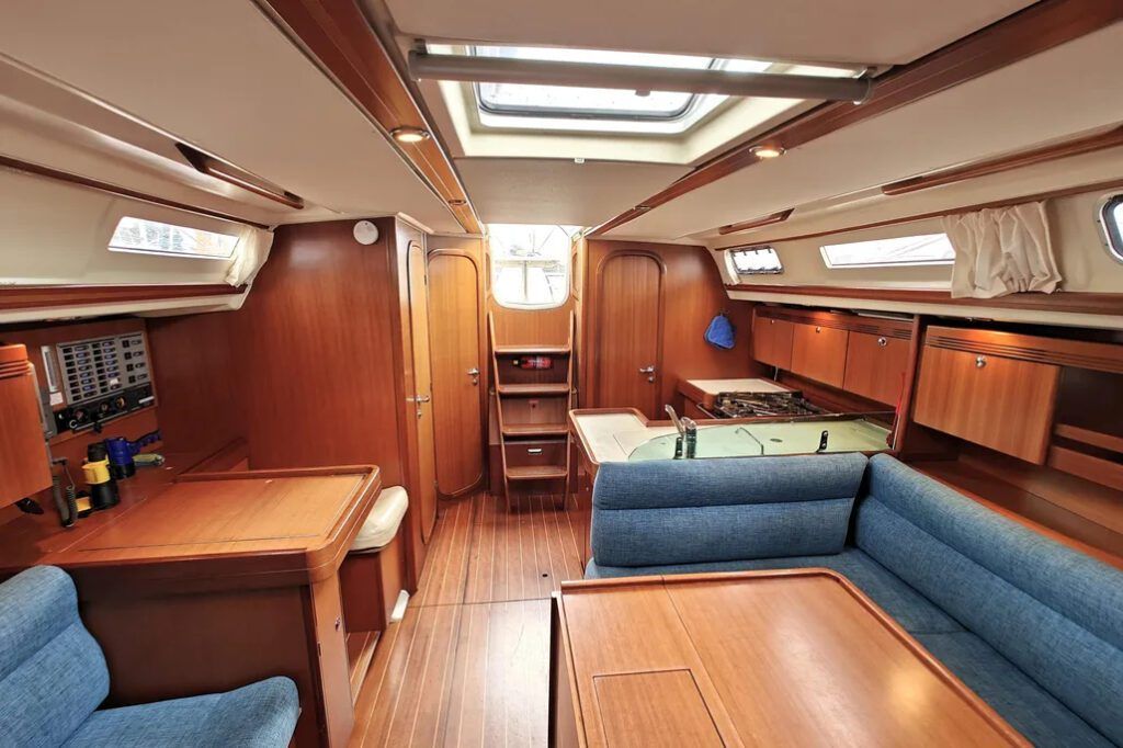 The Dufour 44 offers a spacious interior with a generous nav station and easy to use U-shaped galley. Image courtesy of Yacht World.