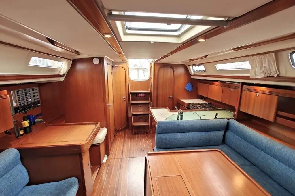 The Dufour 44 offers a spacious interior with a generous nav station and easy to use U-shaped galley. Image courtesy of Yacht World.