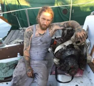 Alberg 30s came stock with Atomic 4 engines. The seized engine James removed was a Yanmar 2GM20. He replaced it with a Yanmar 2GM20F. (Photo/ James Frederick)