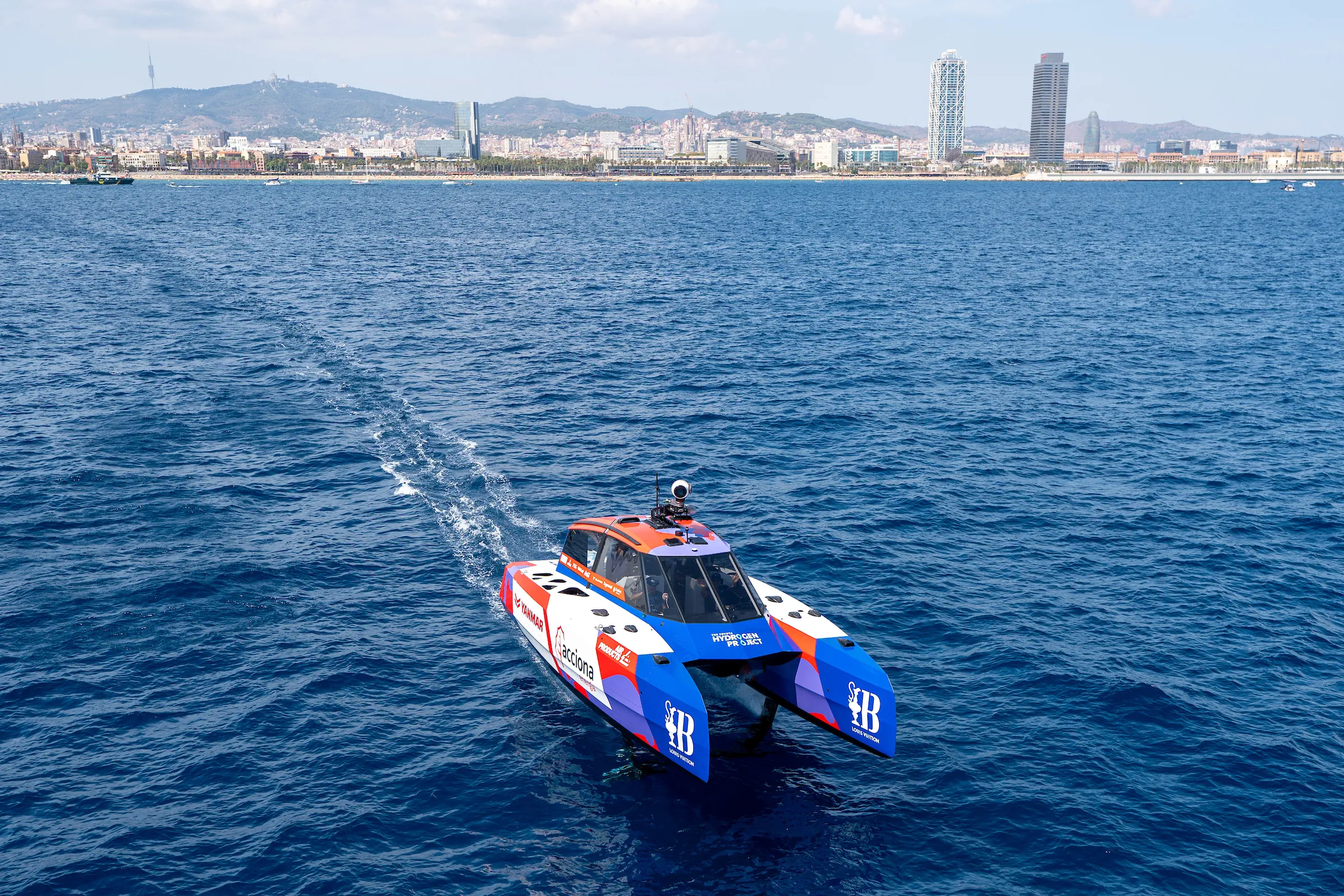 13 m Chase Zero boat. August 30, 2024. Race Day 2 of the Louis Vuitton Cup. (Photo/ Ian Roman/ America's Cup)