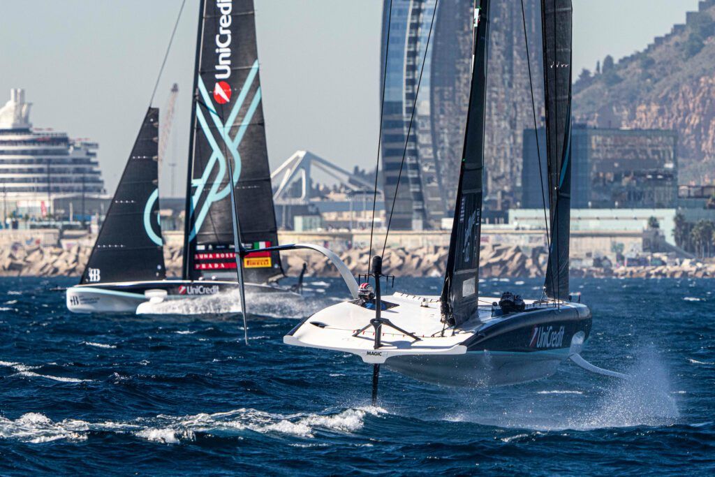 September 26, 2024. UniCredit Youth America's Cup, Race Day 8, Final Match. NYYC American Magic Youth Team, Luna Rossa Prada Pirelli Youth Team. (Photo/ Ian Roman/ America's Cup)