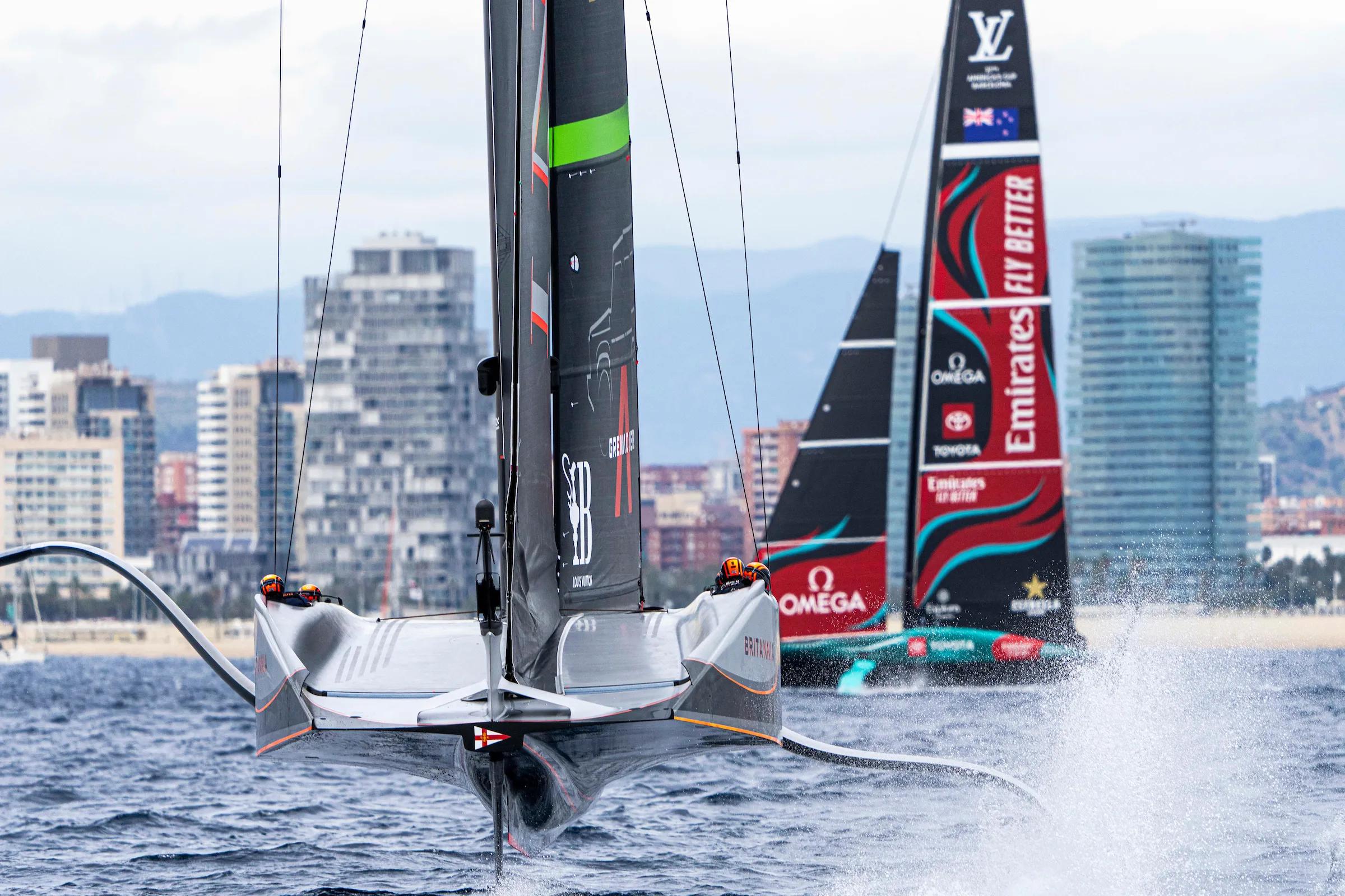 October 18, 2024. Louis Vuitton 37th America's Cup, Race Day 5, Race 7. Emirates Team New Zealand, INEOS Britannia. (Photo/ Ian Roman/America's Cup)