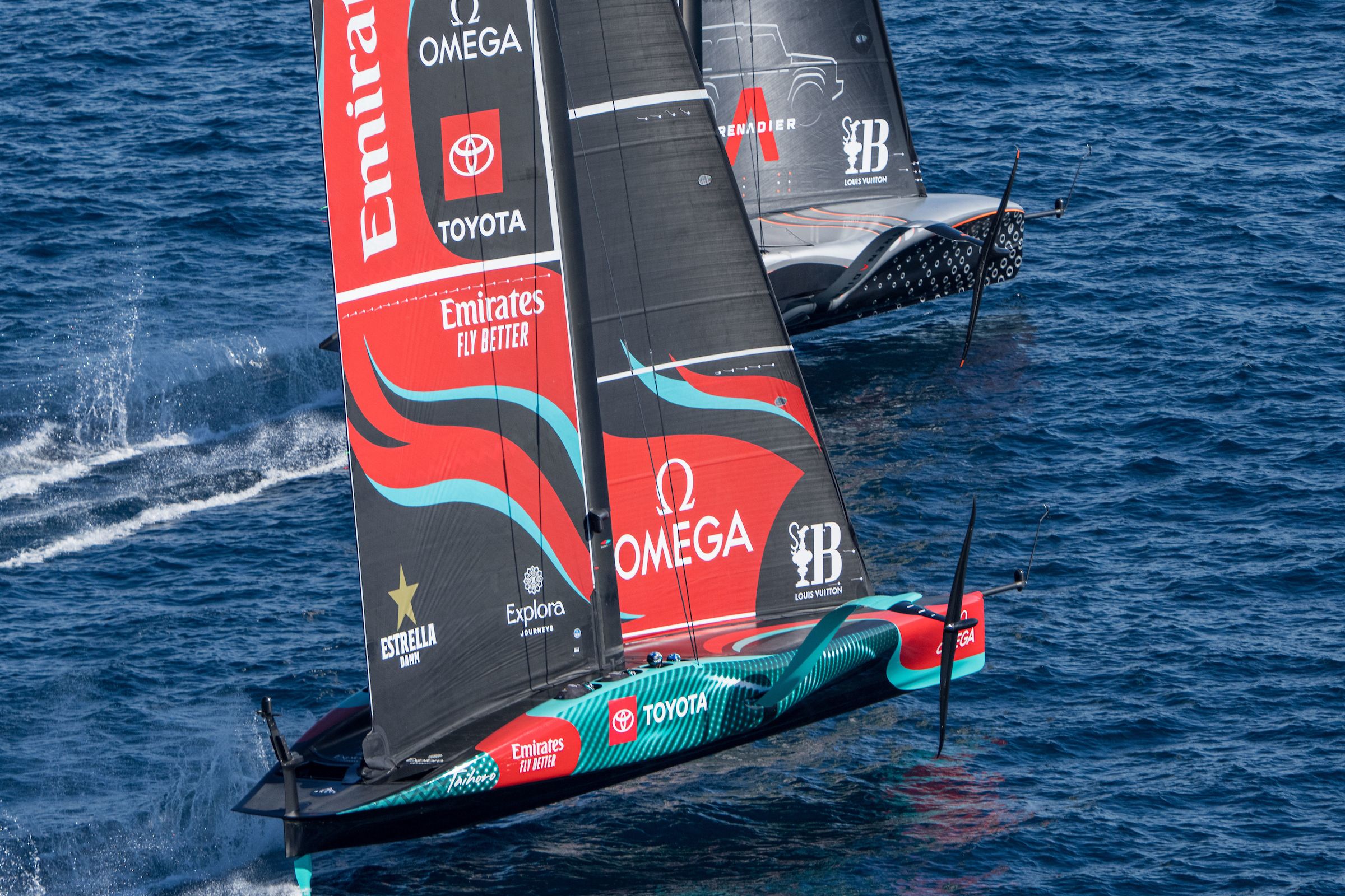 October 19, 2024. Louis Vuitton 37th America's Cup, Race Day 6. INEOS Britannia, Emirates Team New Zealand. (Photo/ Ian Roman/ America's Cup)