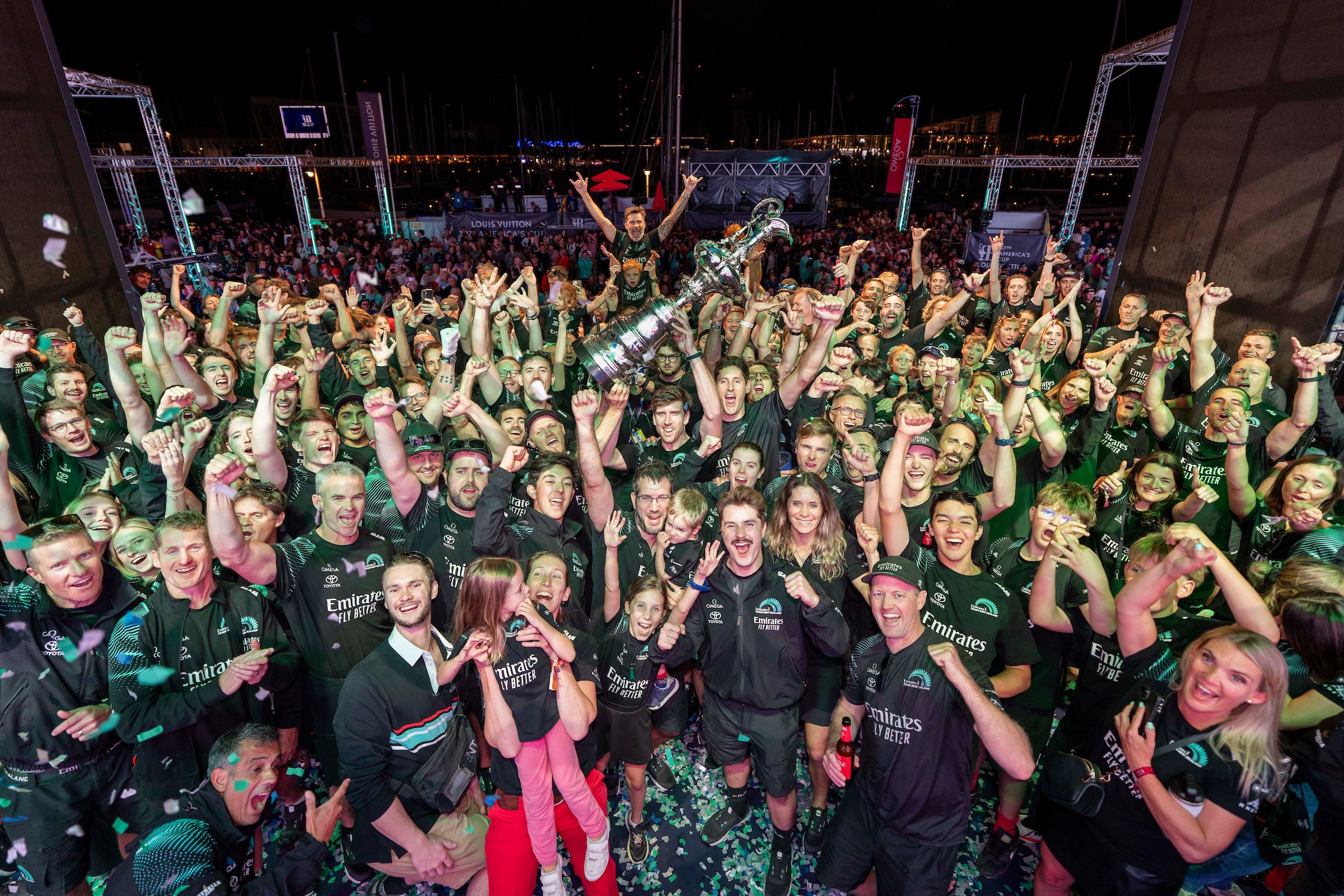 October 19, 2024. Louis Vuitton 37th America's Cup, Prizegiving. EMIRATES TEAM NEW ZEALAND, winners of the America’s Cup. (Photo/ Ian Roman/ America's Cup)