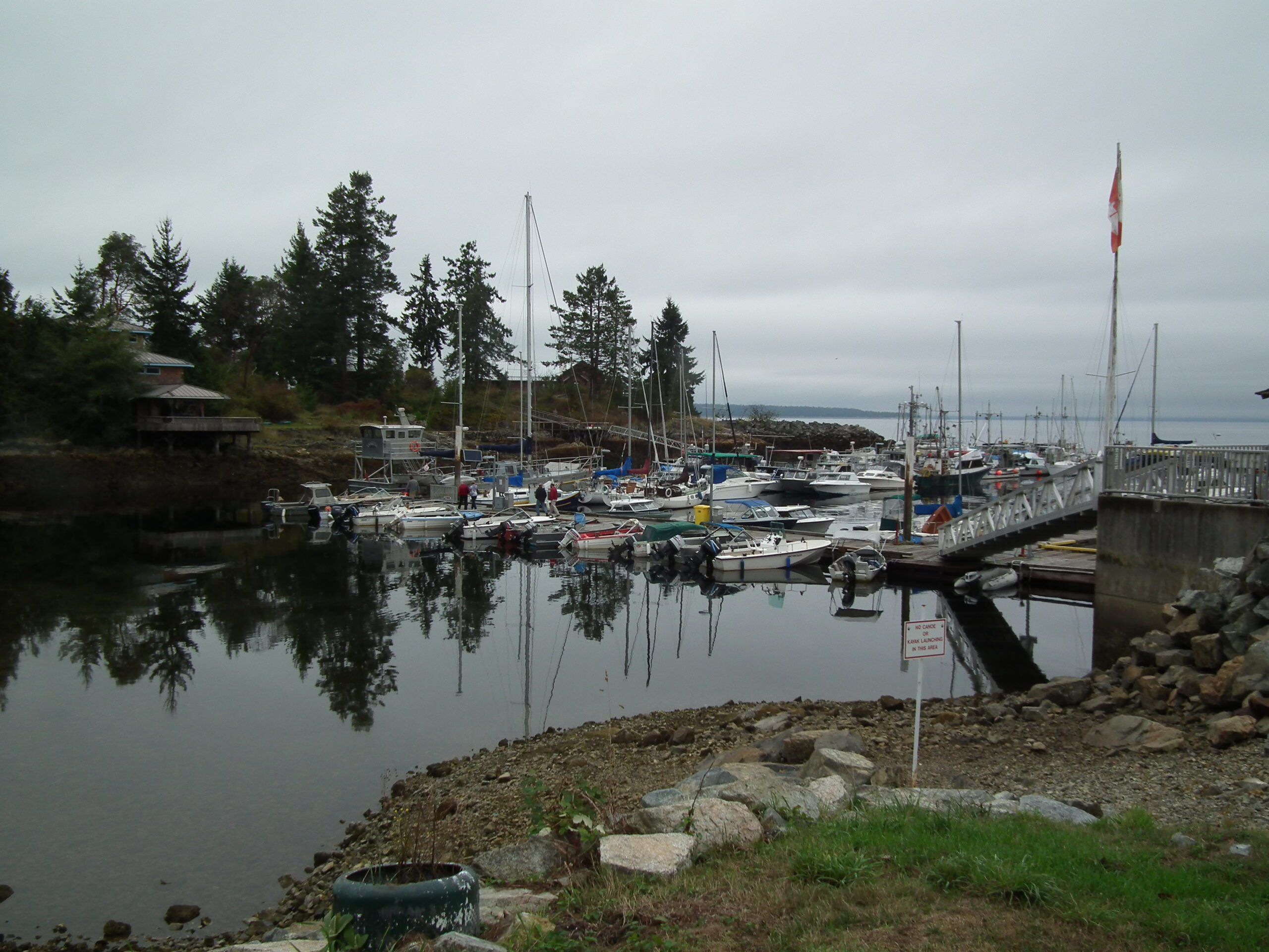 Lund Small Craft Harbour at low tide. Large tidal changes cause strong currents in the PNW, make sure you're aware of how the tides and currents impact your route. (Photo/ Roland Stockham)