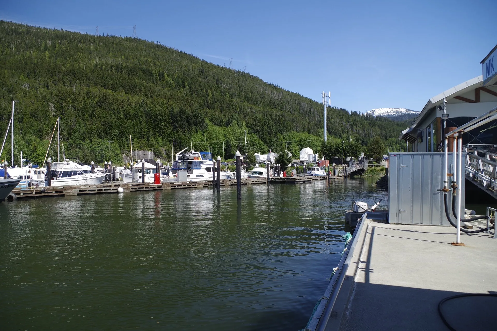 MK Bay Marina in Kitimat, British Columbia, Canada. Note: Small craft are advised not to sail the passages at night due to floating logs. You can come across floating logs or even trees that have washed out on any of the inside passages. In daylight they are easy enough to see but at night, not so much.(Photo/ Roland Stockham)