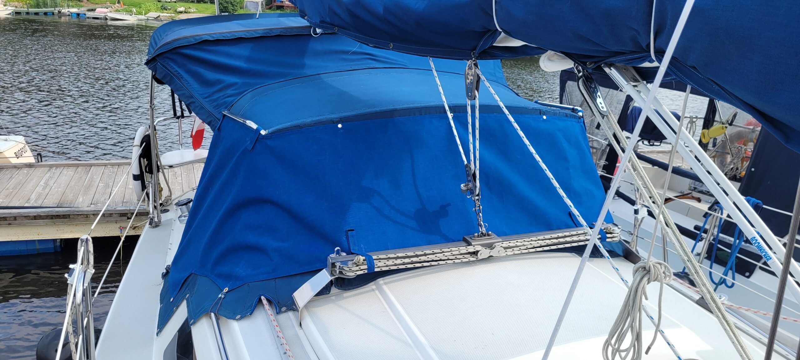 The installed, finished dodger cover fits snugly and looks smart. (Photo/ Marc Robic)