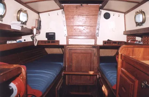Eclat interior, looking aft. A very seaworthy small boat interior. (Photo/ Grahame Shannon)