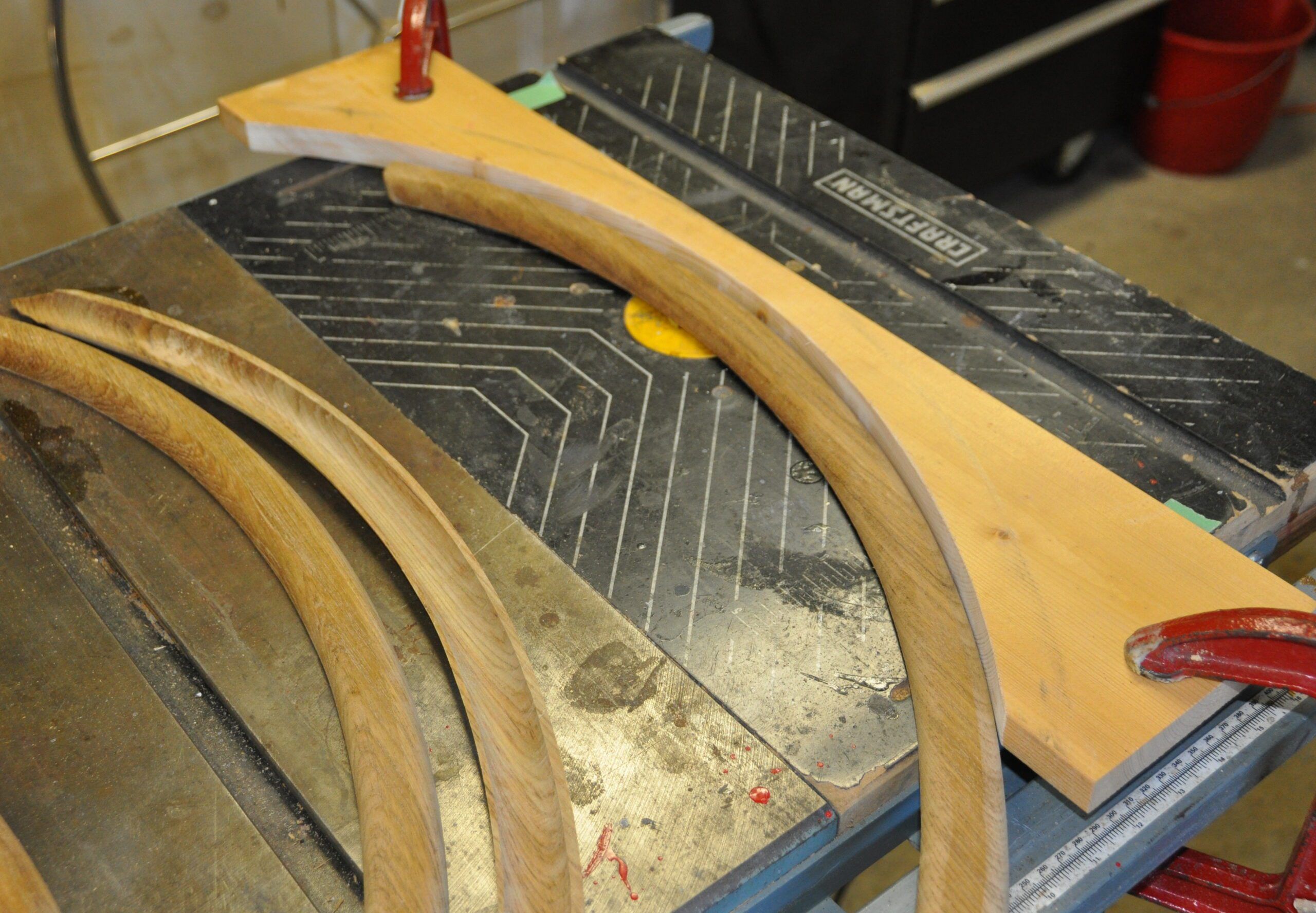 Hollowing the wood pieces to fit around the stainless steel wheel, with a 1-in. bullnose router bit. (Photo/ Bert Vermeer)