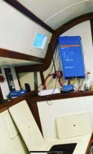 The inverter install pre-refit. It was an eyesore and buzzed annoyingly. (Photo/ Jaclyn Jeffrey)