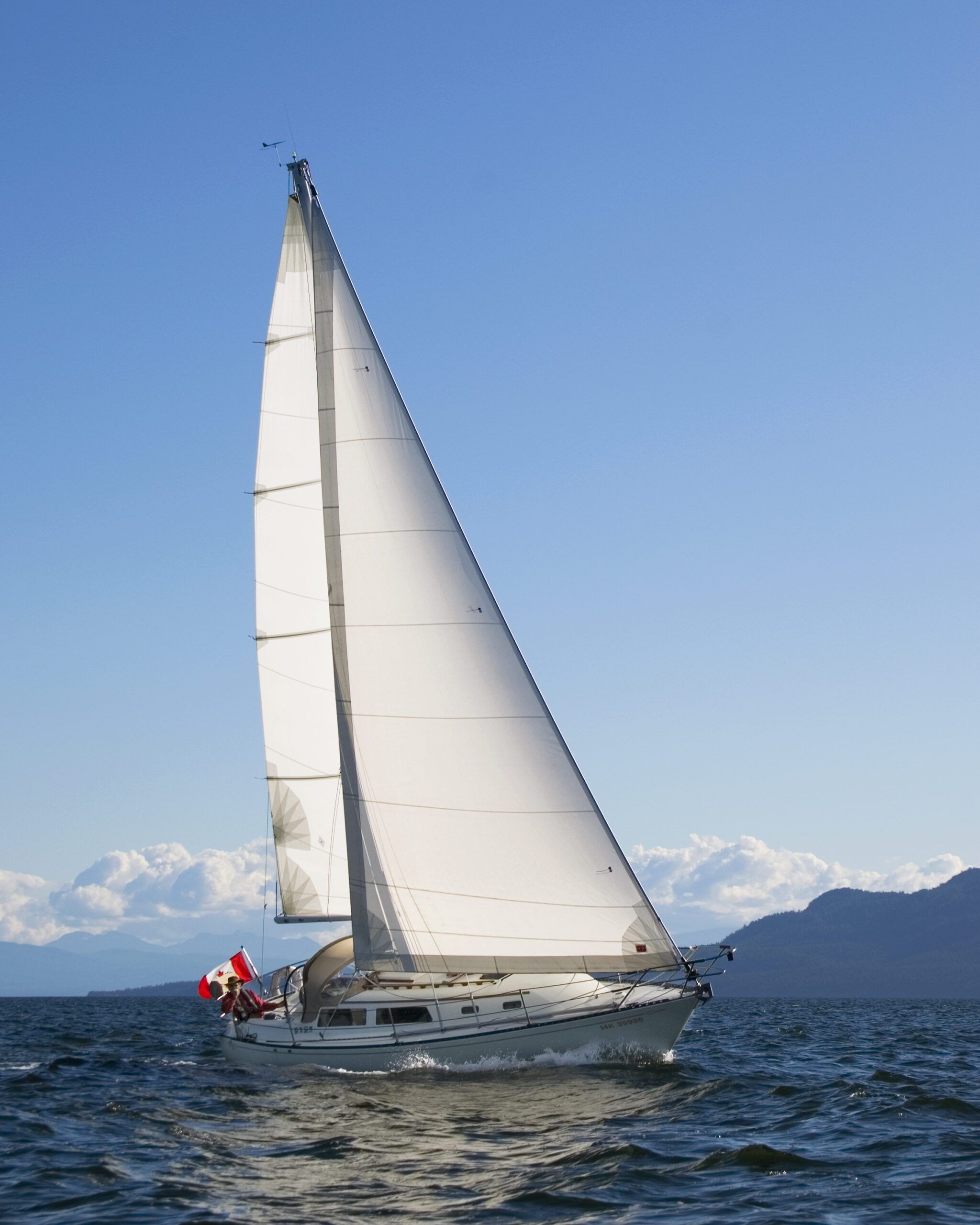1978 Islander Bahama 30, Natasha, happily sailing in the Pacific Northwest, with a Beta 20 and SeaProp60 installed. (Photo/ Bert Vermeer)
