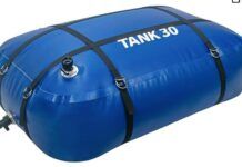 A soft bladder water tank like this ITRAZ Water Bladder Tank, is helpful to keep dedicated fresh water for toilet flushing.