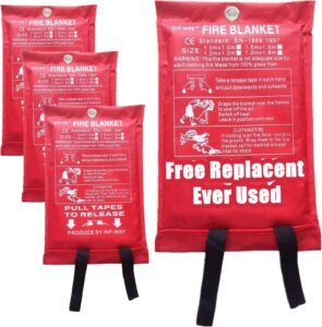 The Inf-way fiberglass fire blanket comes in a 4-pack. 