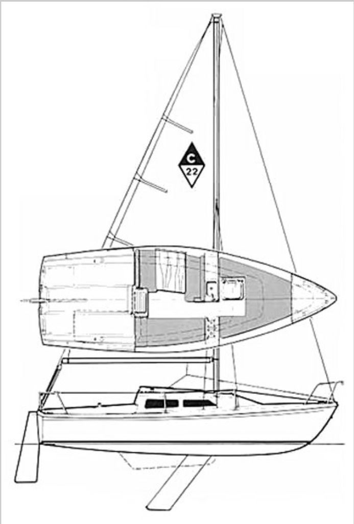 The genius of the Catalina can be observed in her swing keel, which virtually created the trailer sailer market. Her Spartan interior was fit for a weekend camping trip. And yes marriages did survive. Courtesy of Sailboatdata.com