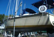 How To Prepare Your Boat for a Survey The hull, rudder, keel and prop should be clean and dry. This 1982 Mirage 33 was perfectly prepared. (Photo/ Ray Ville)